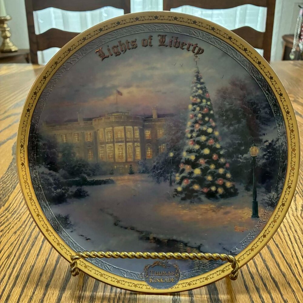 ✨ Thomas Kinkade Patriotic Collector Plate – Bradford Exchange – Plate # 3748A